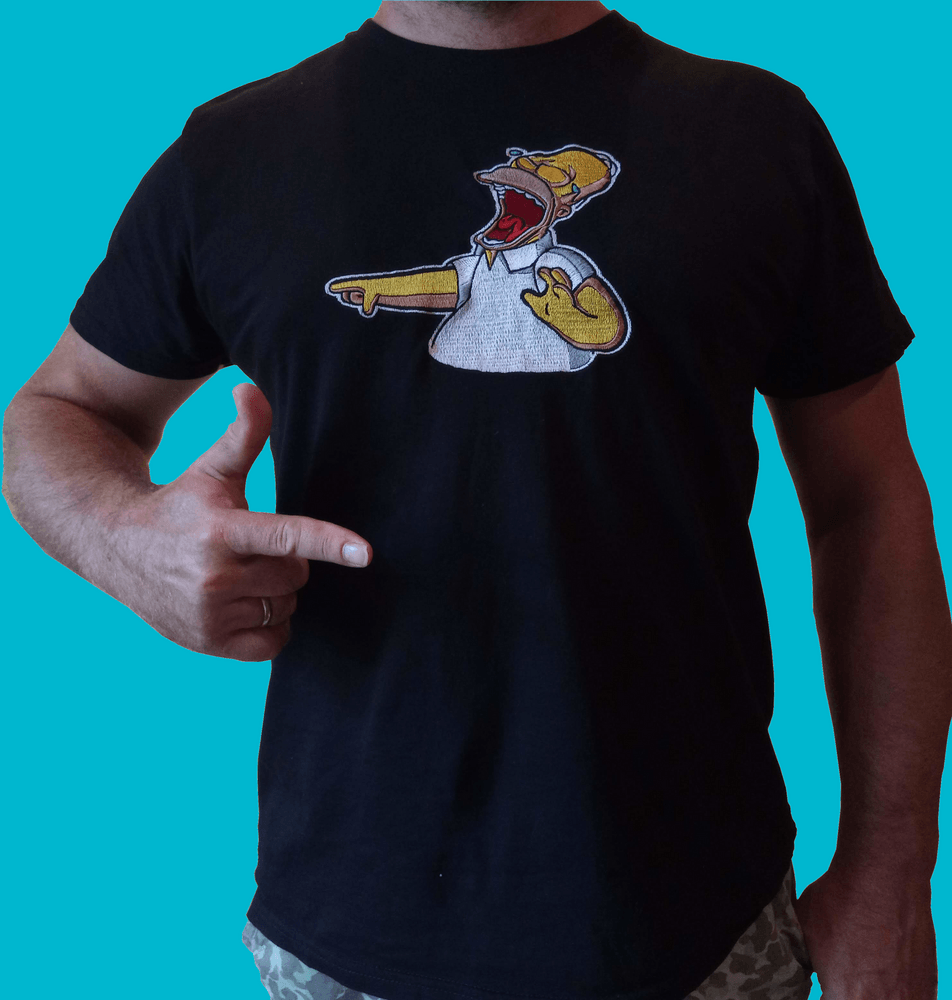 254 Мъжка тениска с бродерия Хоумър Симпсън