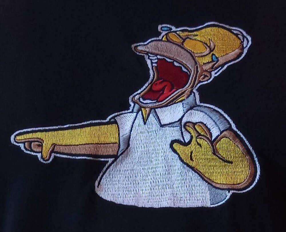 266 Мъжка тениска с бродерия Хоумър Симпсън