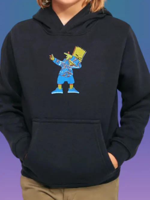 bartDAB_black_hoodie Детско худи с бродерия Барт Симпсън DAB