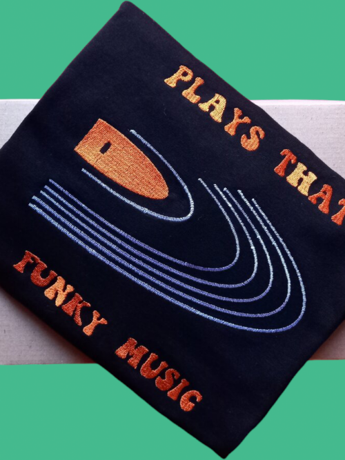 Мъжка тениска с бродерия Plays That Funky Music