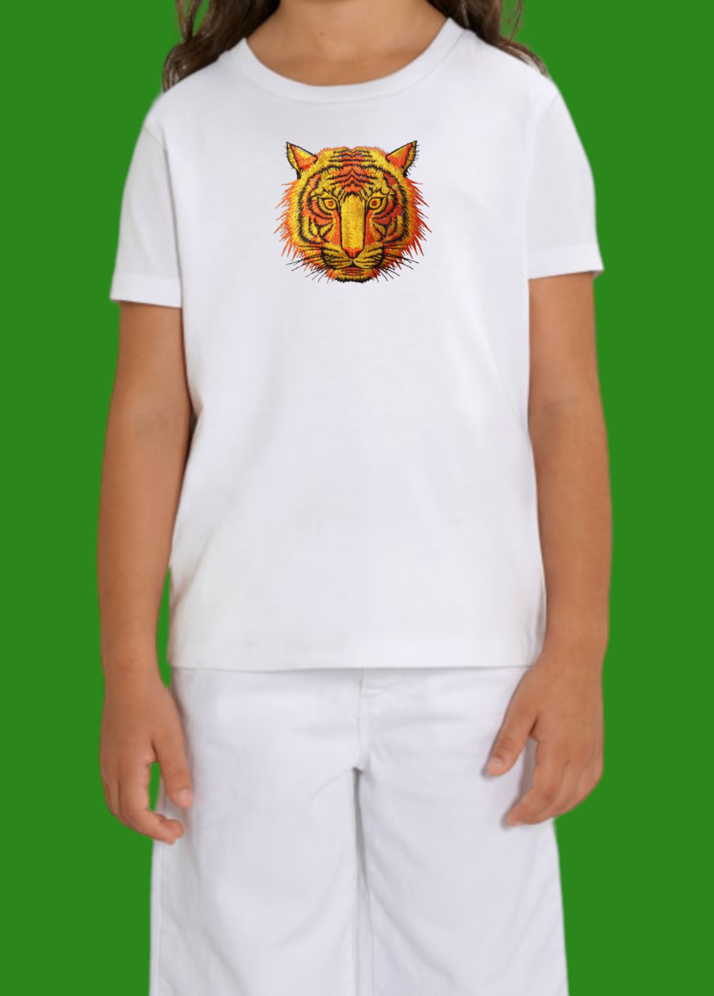 Tiger_kids2_woman_white_shirt Детска тениска с бродерия Тигър