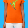 snowboard_orange_woman_shirt Дамска тениска с бродерия Сноуборд