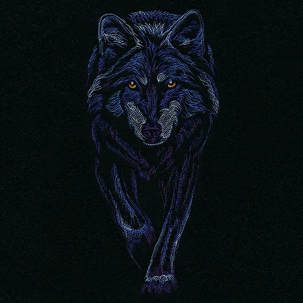 Мъжко худи с бродерия Среднощен вълк