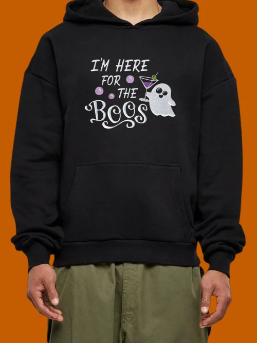 Мъжки суичър за Хелоуин Мъжко худи с бродерия Im Here for the Boos