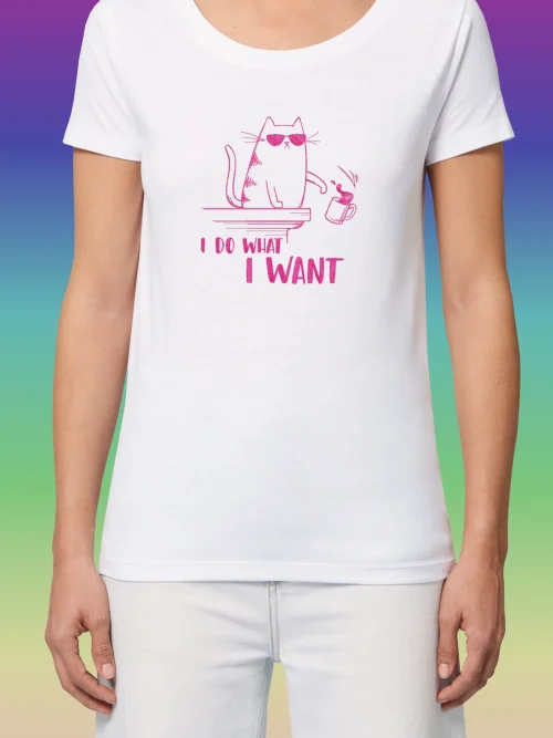 cat i do what i want Дамска тениска I Do What I Want, тениска с котка, cat
