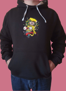 Мъжко худи с бродерия Барт Симпсън поничка в главата