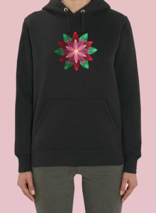 Дамско худи с бродерия цвете Лотос