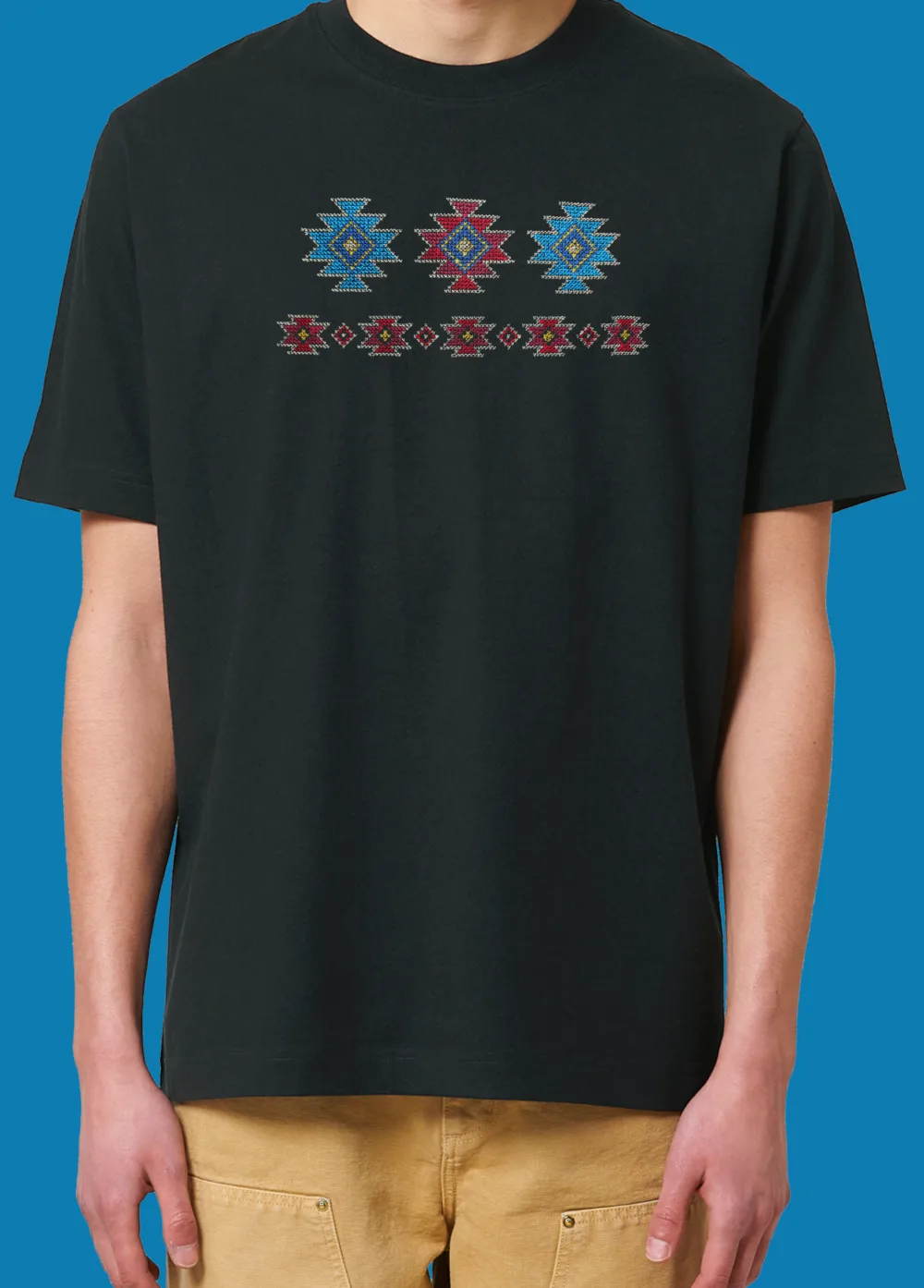 Мъжка тениска с шевица бродерия Канатица