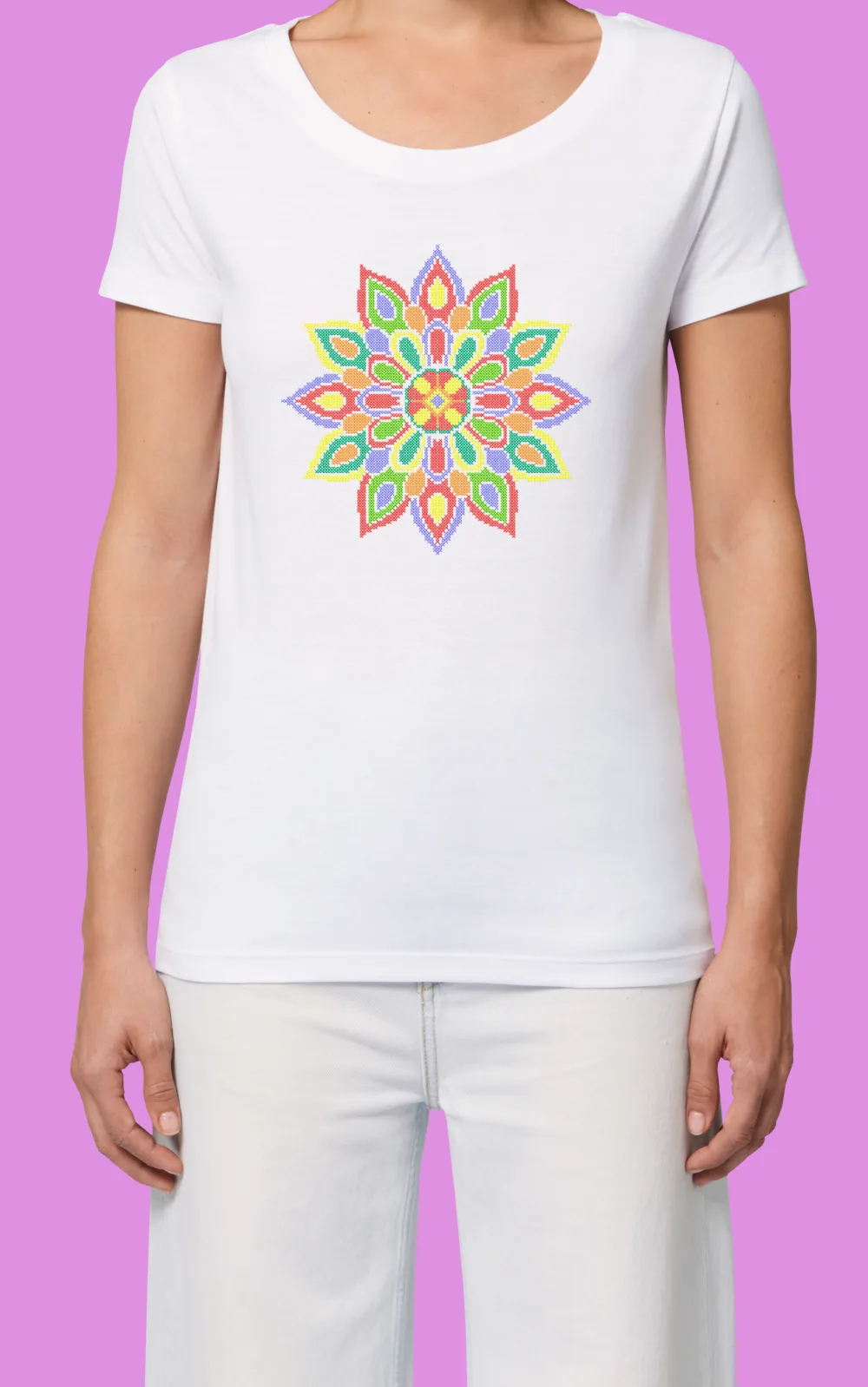 mandala2_white_shirt Дамска тениска с бродерия Мандала 4