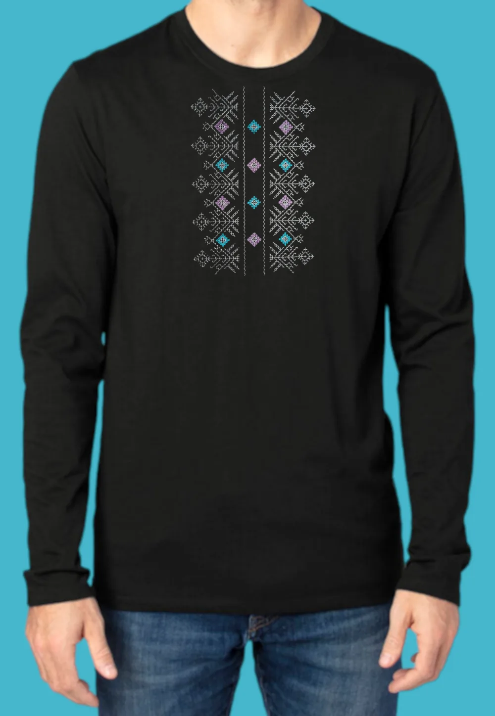 Мъжка тениска с бродерия Хоро