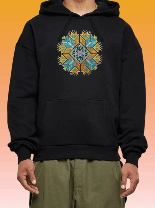 shevica_slunce_kanatica_man_black_hoody Мъжко худи с шевица Слънчева канатица